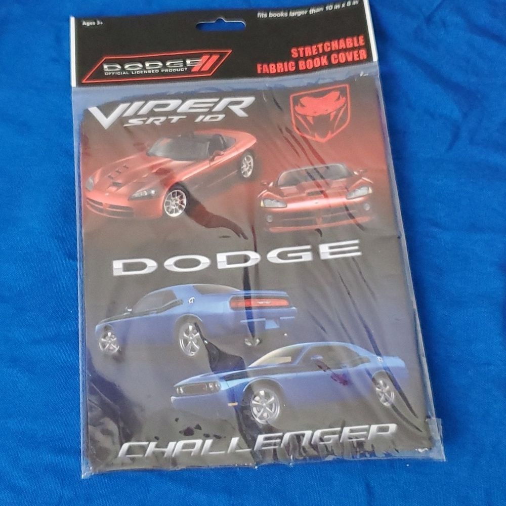 Dodge Official Licensed Stretchable Fabric Book Cover Viper SRT 10 Challenger